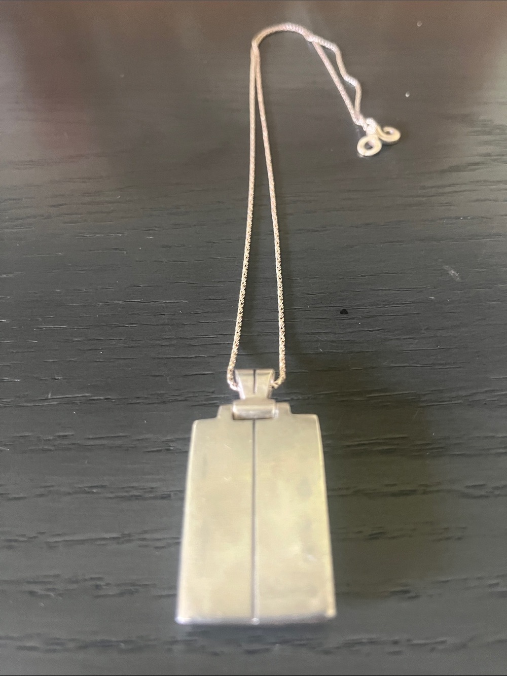Source Unknown Silver Rectangular Pendant Necklace